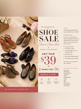 HG Collective Shoe Sale 👠 Any Pair $39 | 2 Pairs $70 | Closet Clear Out